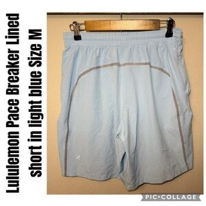 Lululemon Pace Breaker Lined short in light blue Size M